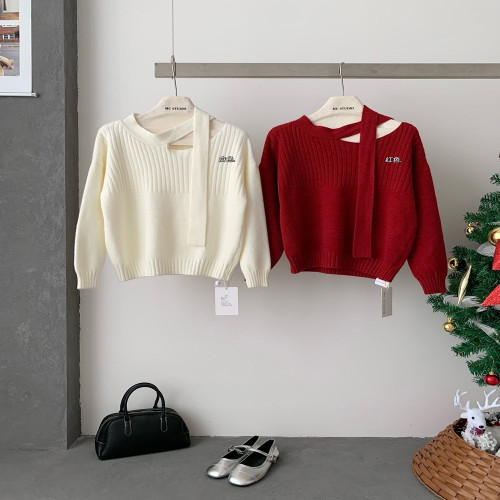 여성용 긴소매 니트