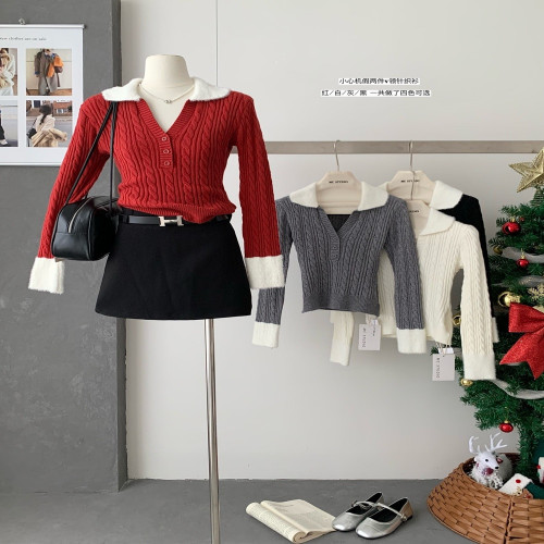 여성용 긴소매 니트