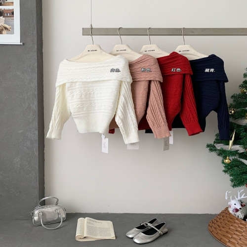 여성용 긴소매 니트