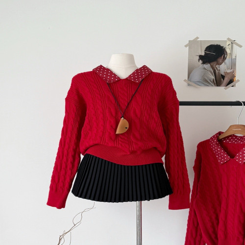 여성용 긴소매 니트