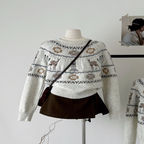 여성용 긴소매 니트