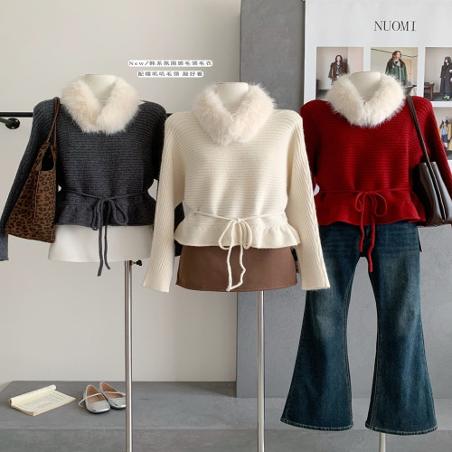 여성용 긴소매 니트