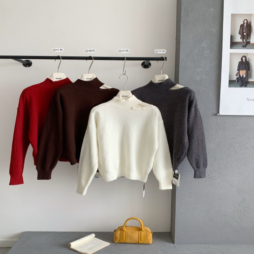 여성용 긴소매 니트