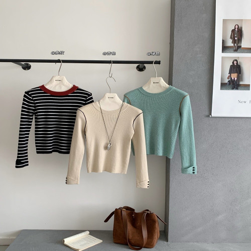 여성용 긴소매 니트