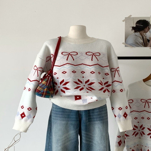 여성용 긴소매 니트