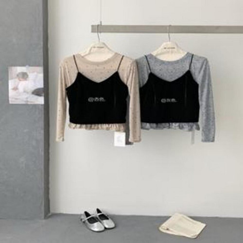 여성용 긴소매 티셔츠 세트
