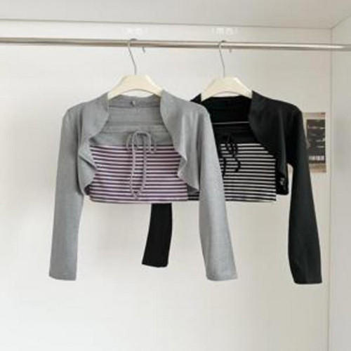 여성용 긴소매 가디건 세트