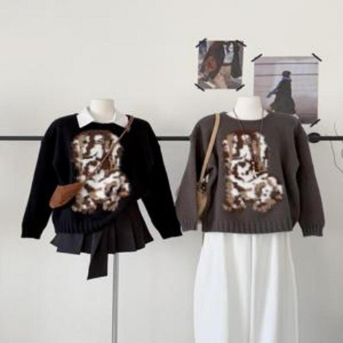 여성용 긴소매 니트