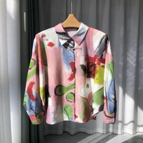 여성용 긴소매 블라우스