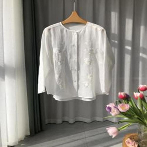여성용 긴소매 블라우스