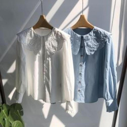 여성용 긴소매 블라우스